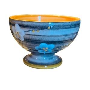 FAIT MAIN France Ceramic Pottery Trinket Pedestal Bowl